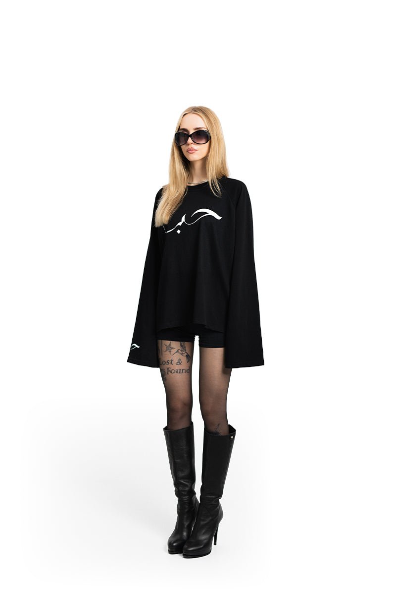 Arabic Black Basic Longsleeve | T-Shirt by Oxycult