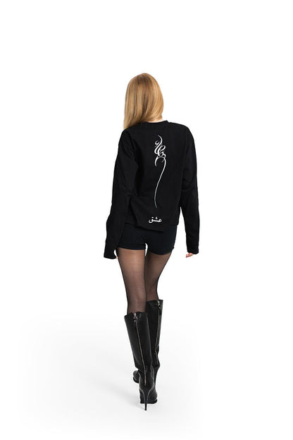 Arabic Black Longsleeve | T-Shirt by Oxycult