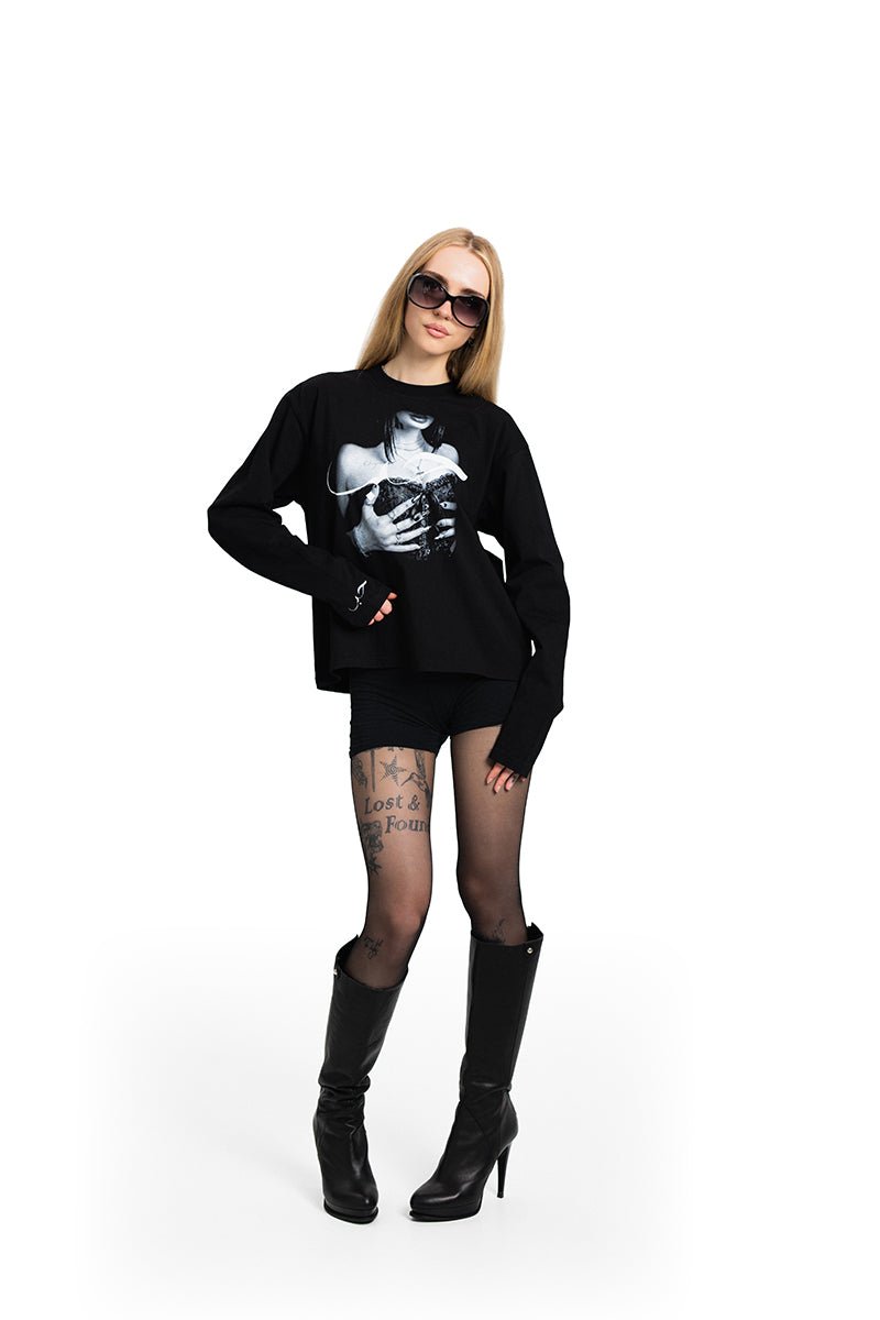 Arabic Black Longsleeve | T-Shirt by Oxycult