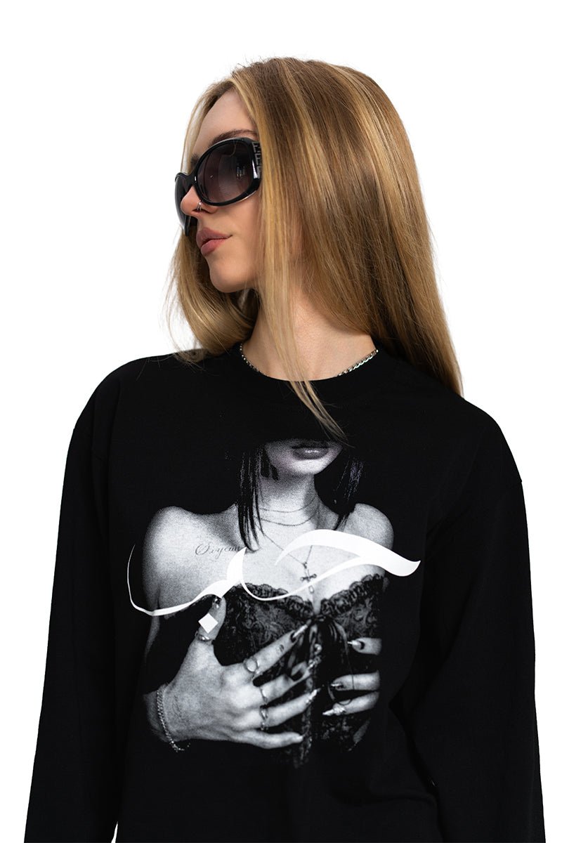 Arabic Black Longsleeve | T-Shirt by Oxycult