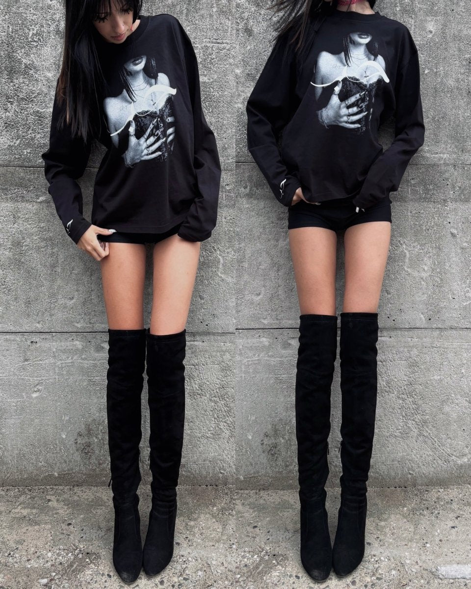 Arabic Black Longsleeve | T-Shirt by Oxycult