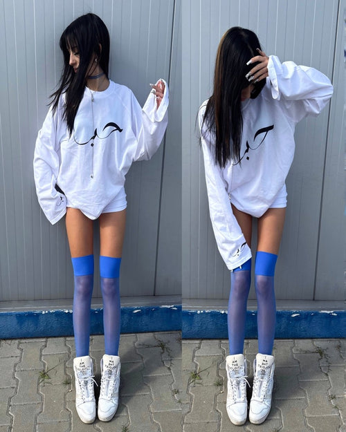 Arabic White Basic Longsleeve | T-Shirt by Oxycult