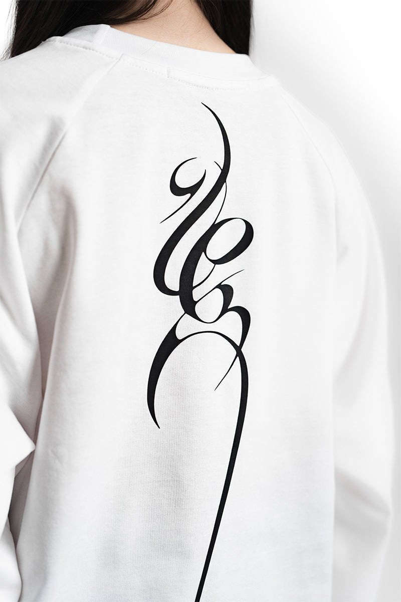 Arabic White Basic Longsleeve | T-Shirt by Oxycult
