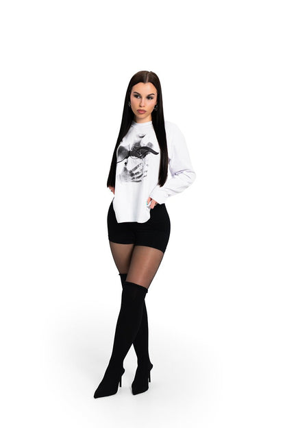 Arabic White Longsleeve | T-Shirt by Oxycult