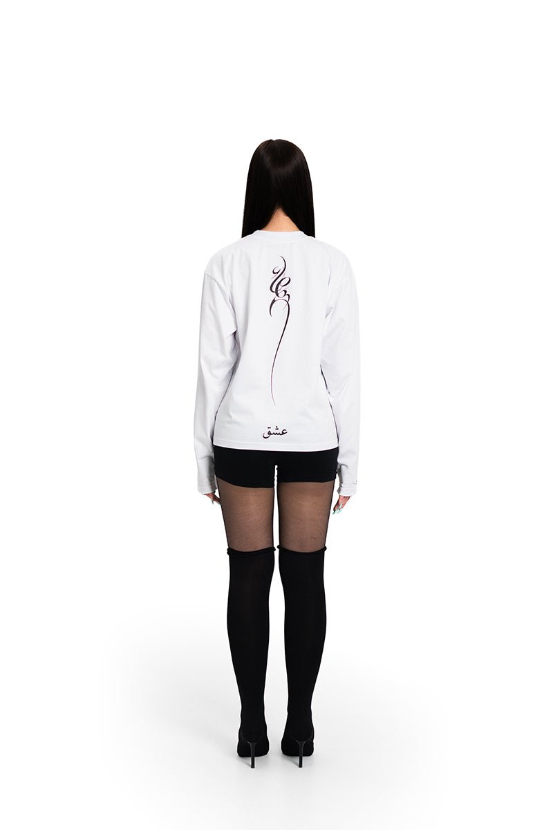 Arabic White Longsleeve | T-Shirt by Oxycult