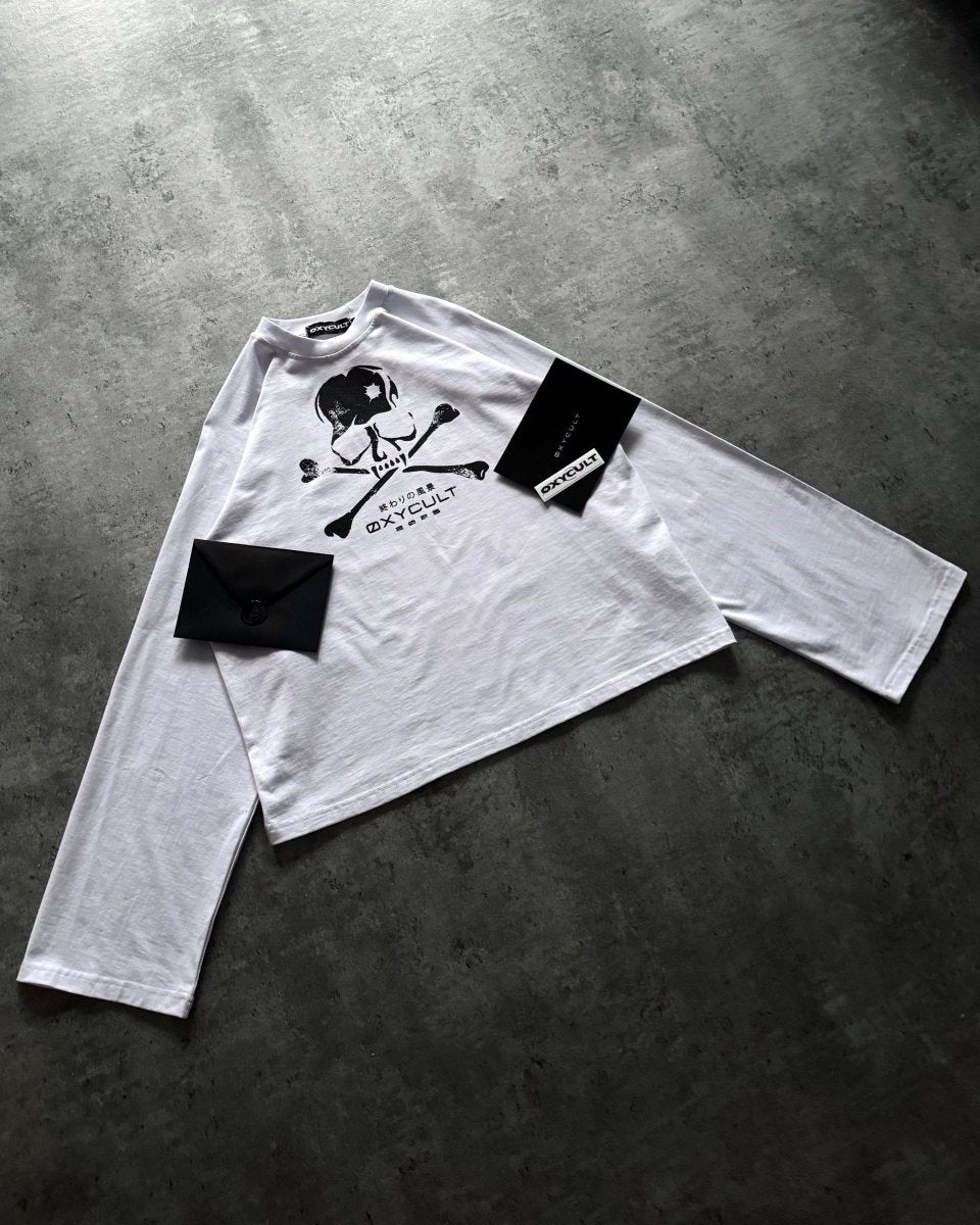 Skull Longsleeve White | T-Shirt by Oxycult