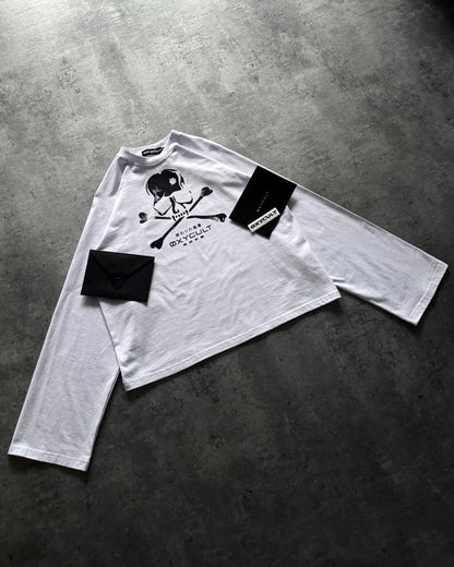 Skull Longsleeve White | T-Shirt by Oxycult