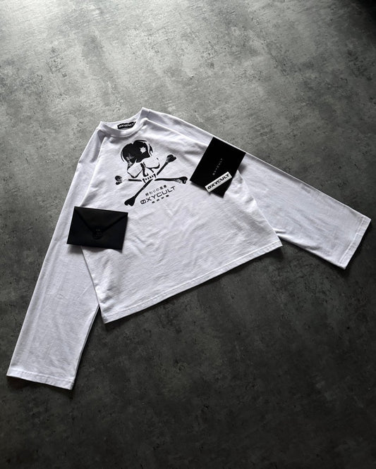 Skull Longsleeve White | T-Shirt by Oxycult