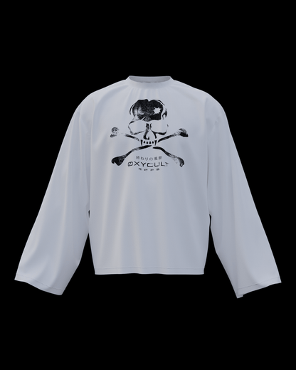 Skull Longsleeve White | T-Shirt by Oxycult