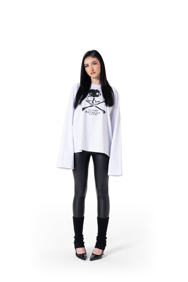 Skull Longsleeve White | T-Shirt by Oxycult