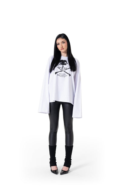Skull Longsleeve White | T-Shirt by Oxycult
