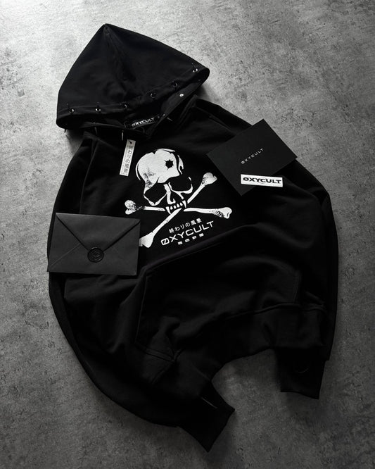 Skull Spikes Hoodie Black | Hoodies by Oxycult