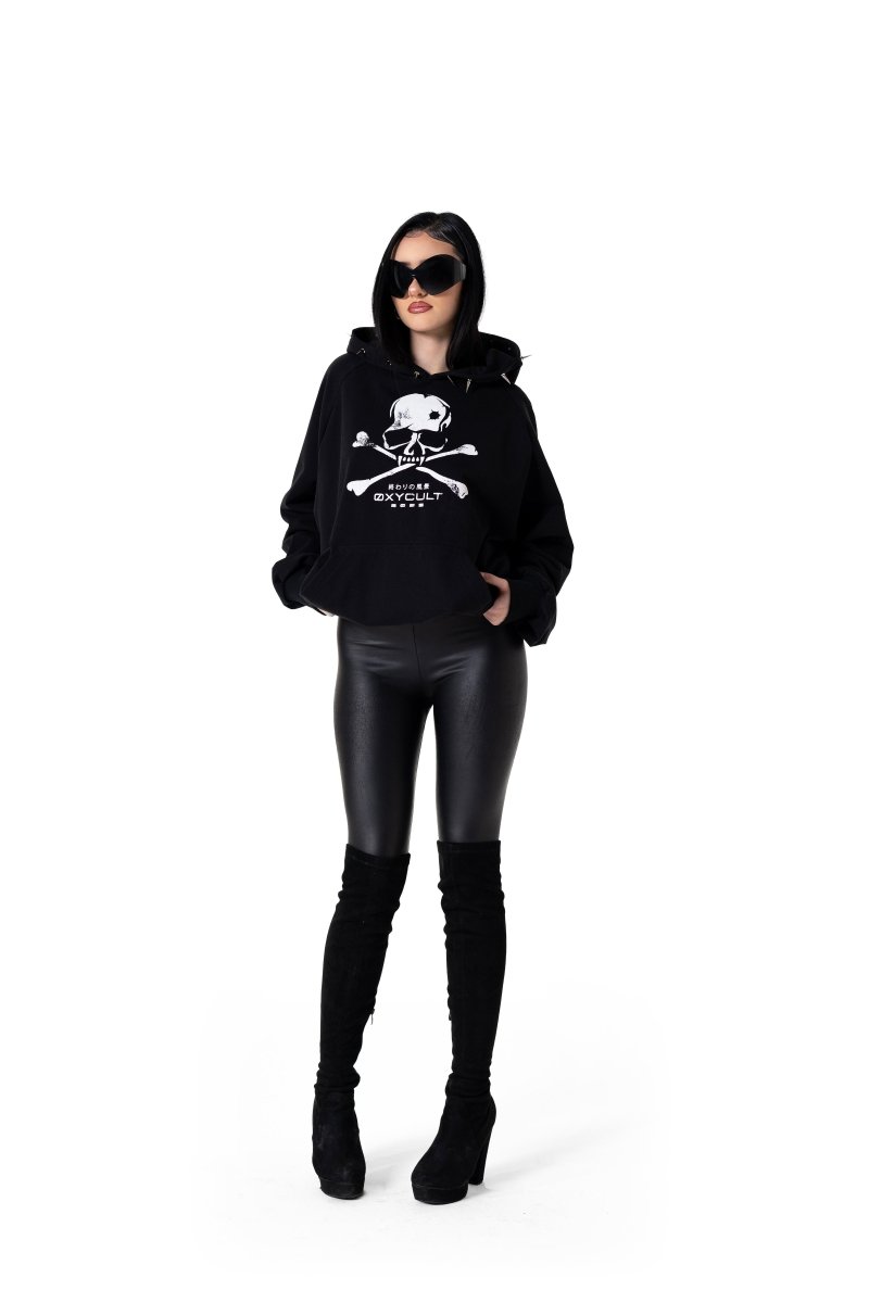 Skull Spikes Hoodie Black | Hoodies by Oxycult