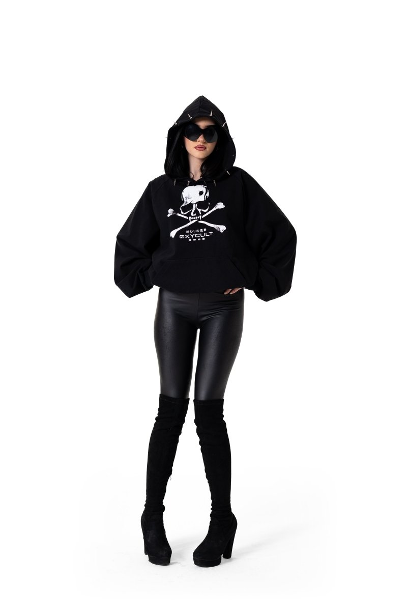 Skull Spikes Hoodie Black | Hoodies by Oxycult