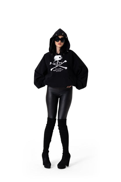 Skull Spikes Hoodie Black | Hoodies by Oxycult