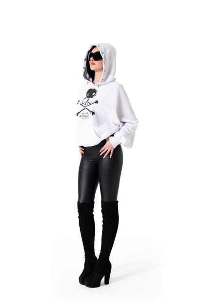 Skull Spikes Hoodie White | Hoodies by Oxycult