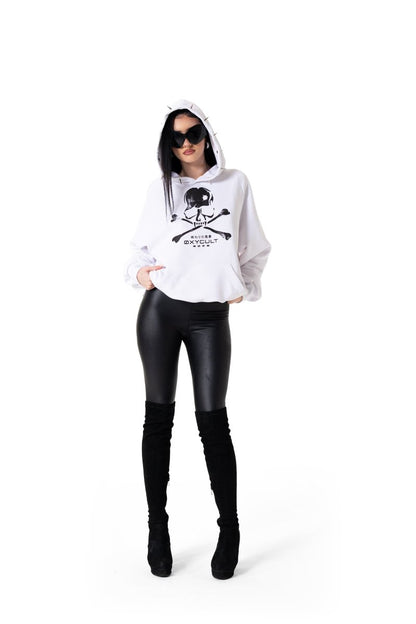 Skull Spikes Hoodie White | Hoodies by Oxycult